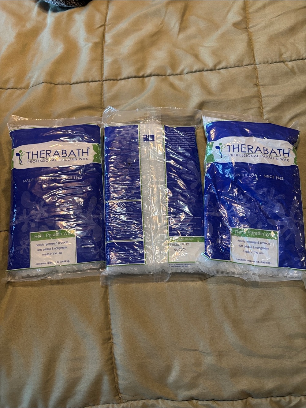 Therabath Professional Paraffin Wax Refill - 3 Blue & White Pack
